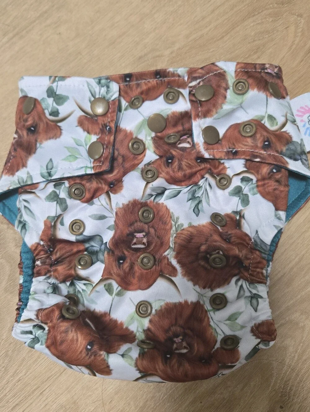Two little hands co Lola cow print one size pocket cloth diaper